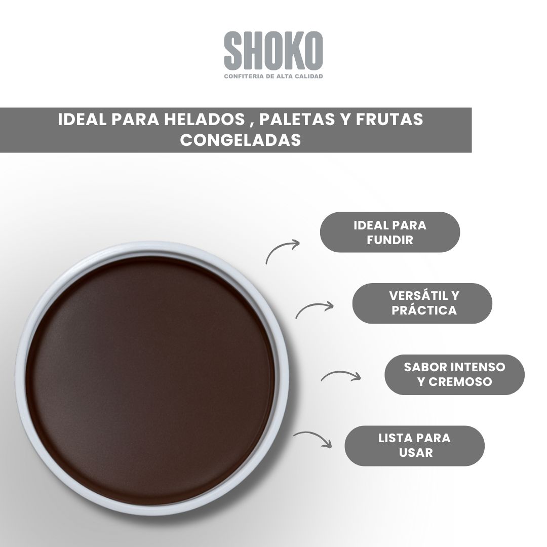 Cobertura sabor chocolate 14% cocoa ideal para helados y congelados