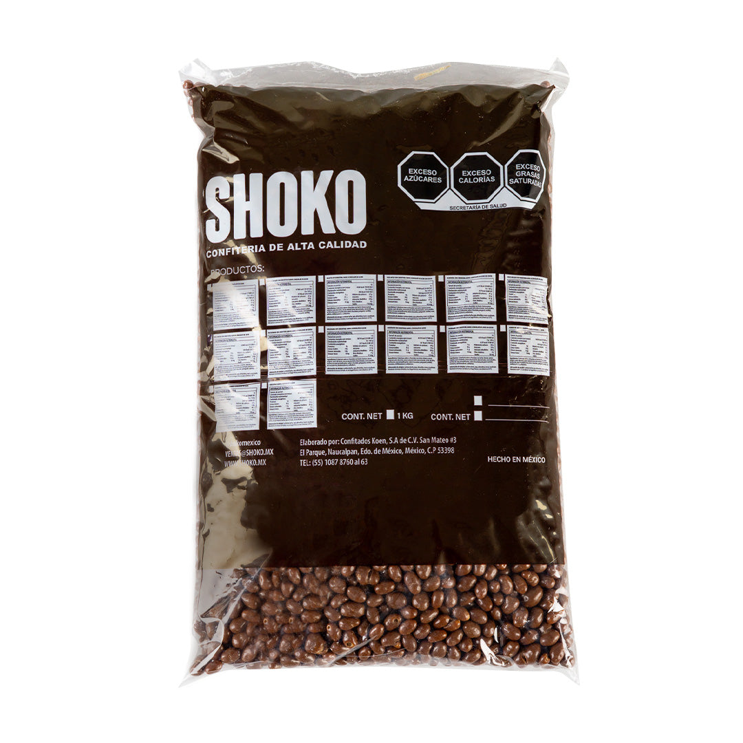 Arroz inflado con cobertura sabor chocolate
